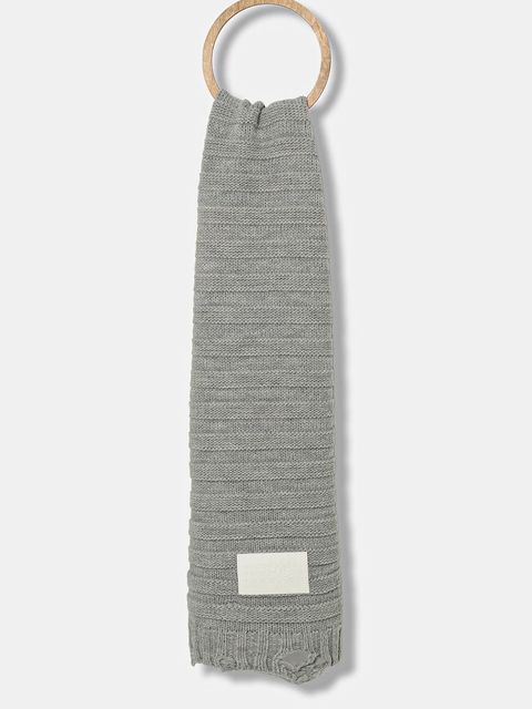 MM6 Maison Margiela szalik wełniany damski kolor szary gładki S52TE0054.M13040.857M - zdjęcie produktu nr 1