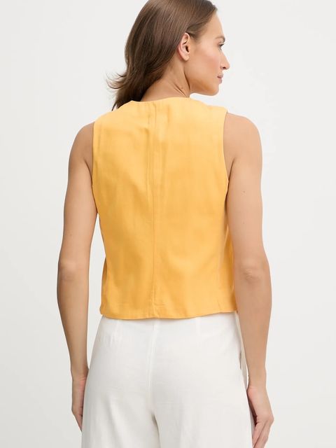 United Colors of Benetton kamizelka kolor żółty jednorzędowa 2LEDDJ00G