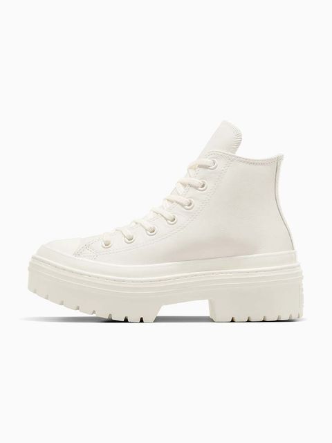 Converse trampki skórzane Chuck Taylor All Star Lugged Heel damskie kolor biały A10370C