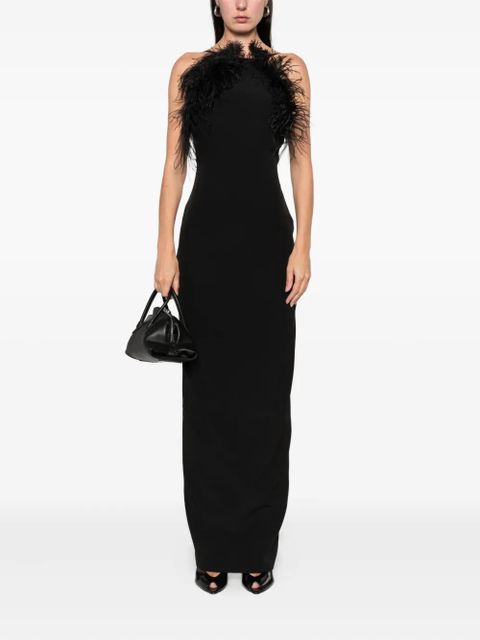 The Attico feather trim maxi dress - Black - zdjęcie produktu nr 2