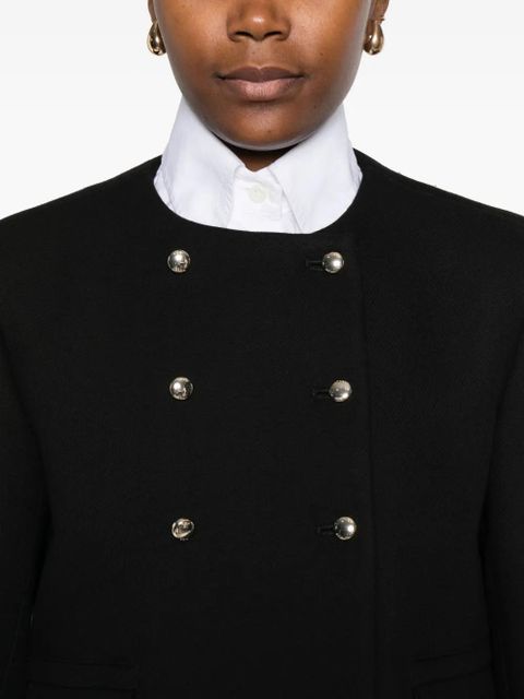 Maje double-breasted cropped blazer - Black