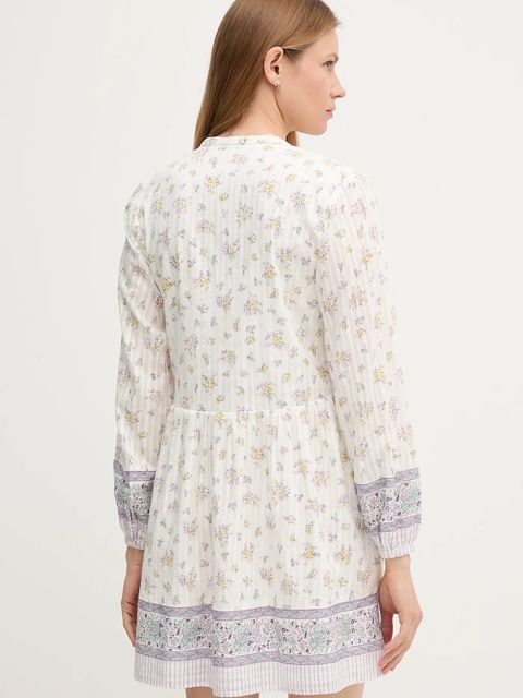 Pepe Jeans sukienka bawełniana kolor biały mini rozkloszowana PL953758
