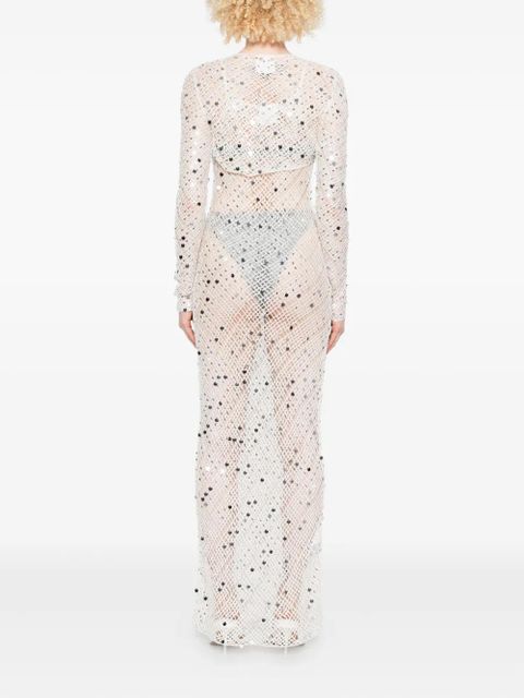 Paris Georgia sequin-embellished maxi dress - Neutrals