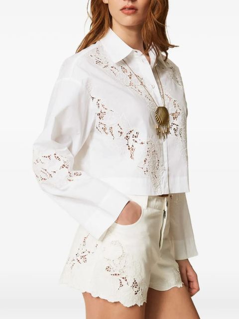 TWINSET lace-details shirt - White