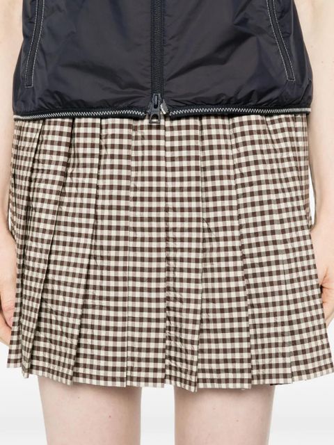 Moncler checked pleated mini skirt - Brown