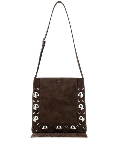 Valentino Garavani Nellcôte suede shoulder bag - Brown