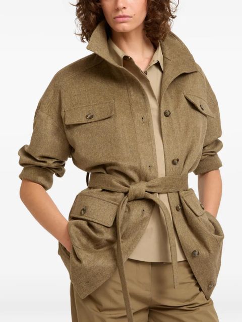 Yves Salomon button belted cashmere jacket - Neutrals