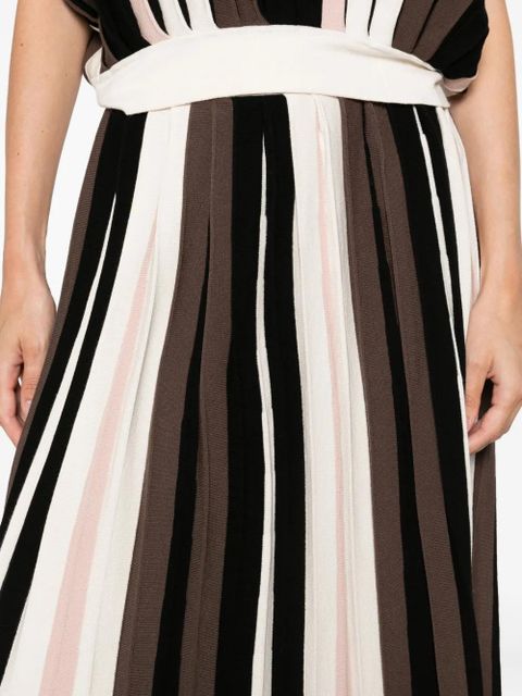Max Mara Pleiadi pleated striped skirt - Black