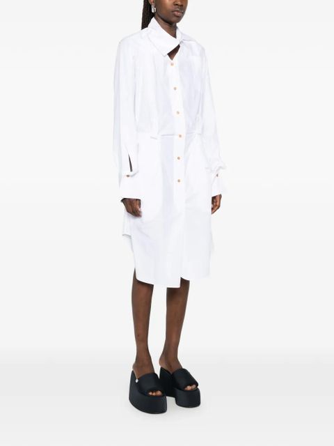 Vivienne Westwood Drunken button asymmetric mini dress - White