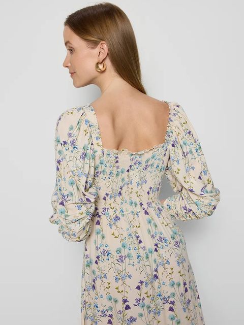 Bizuu sukienka PATRYA kolor beżowy midi rozkloszowana PATRYA KREMOWY