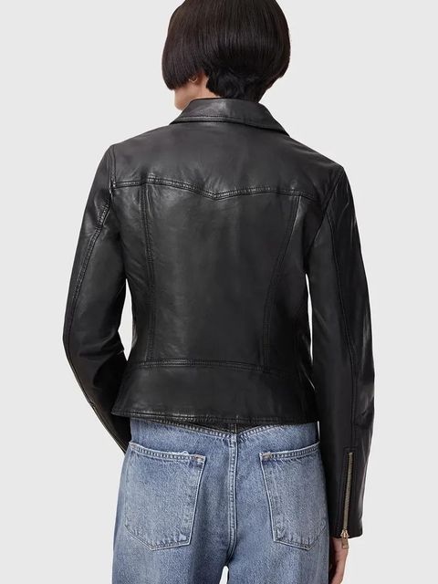 AllSaints kurtka skórzana VELA kolor czarny przejściowa W089LB