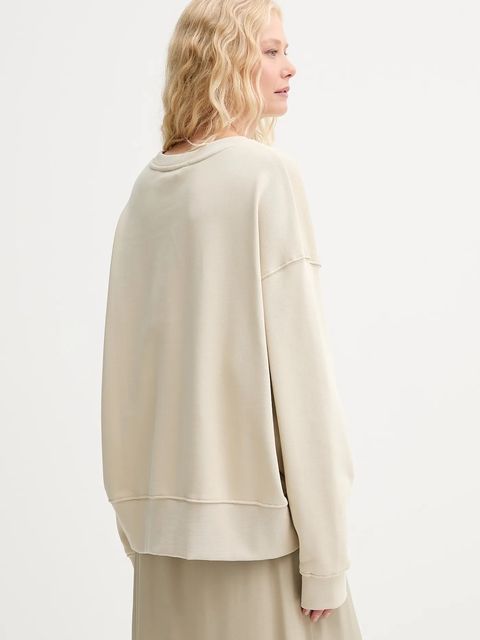 MUNTHE bluza bawełniana PERNE damska kolor beżowy gładka 252111425263