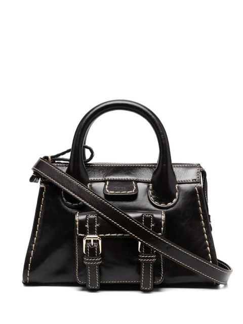 Chloé logo-patch leather tote bag - Brown - zdjęcie produktu nr 1