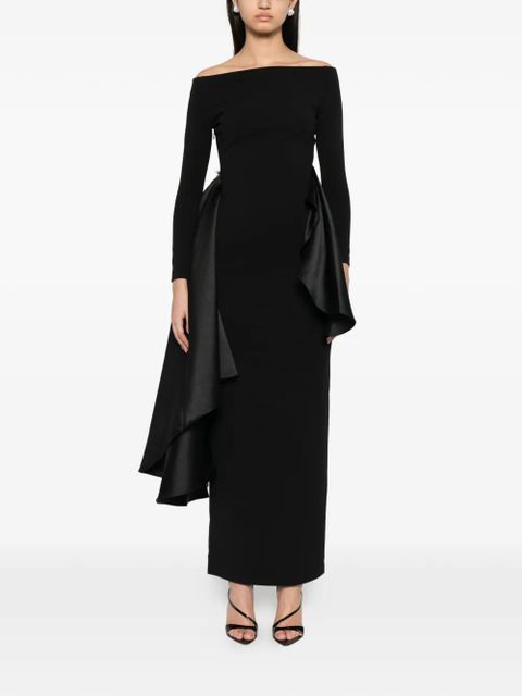Solace London Kiana off-shoulder draped-detail maxi dress - Black - zdjęcie produktu nr 2