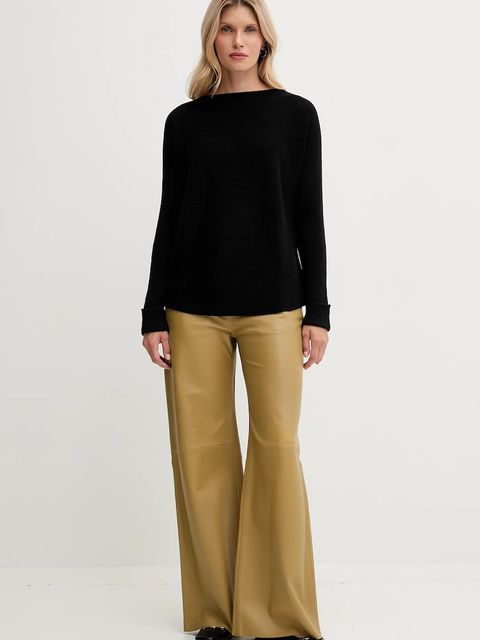 United Colors of Benetton sweter z dodatkiem wełny damski kolor czarny 1Y6SD10CH - zdjęcie produktu nr 2