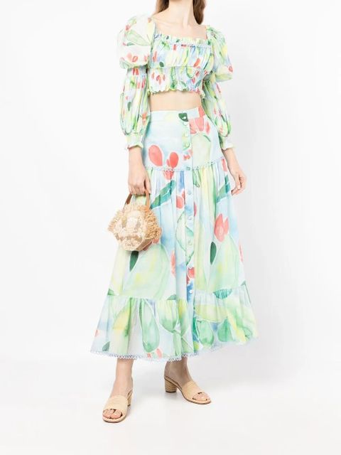 Charo Ruiz Ibiza cropped Brisa blouse - Blue