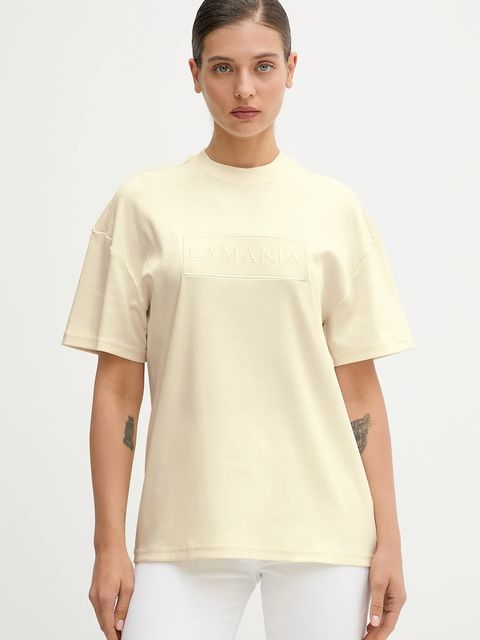 La Mania t-shirt bawełniany ALISA damski kolor żółty ALISA - zdjęcie produktu nr 1