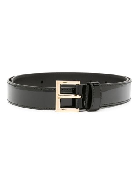 Prada logo-plaque patent leather belt - Black - zdjęcie produktu nr 1