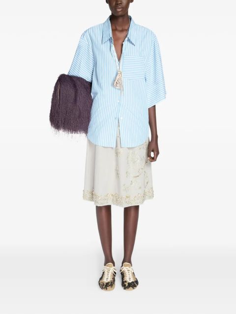 DRIES VAN NOTEN striped short-sleeve shirt - Blue - zdjęcie produktu nr 2