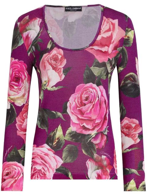 Dolce & Gabbana floral-print top - Pink - zdjęcie produktu nr 1