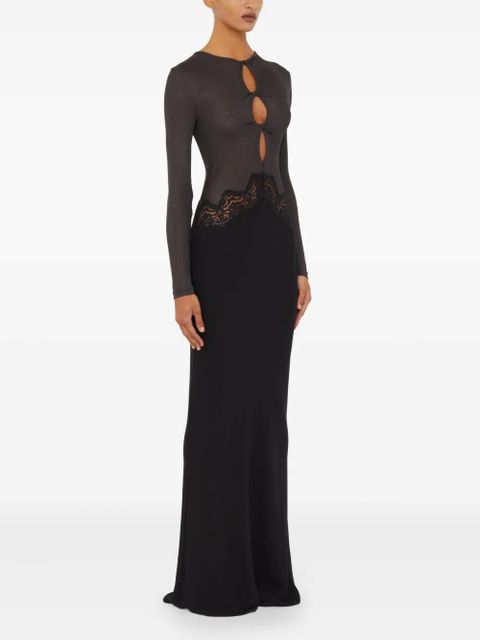 Christopher Esber Twist Verner lace long-sleeve maxi dress - Black - zdjęcie produktu nr 2