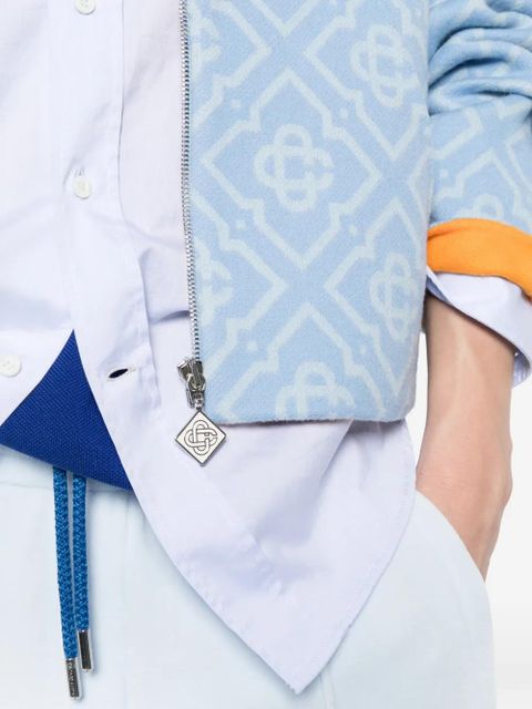 Casablanca monogram hooded jacket - Blue