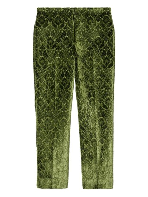 Burberry damask-pattern velvet trousers - Green - zdjęcie produktu nr 1