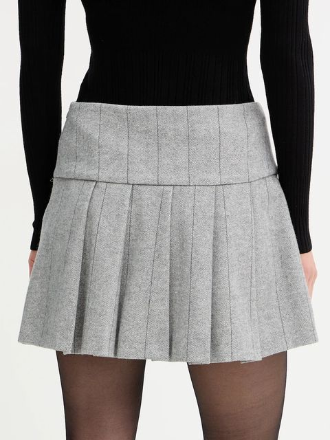 MAX&Co. spódnica z dodatkiem wełny kolor szary mini rozkloszowana 2526106064200