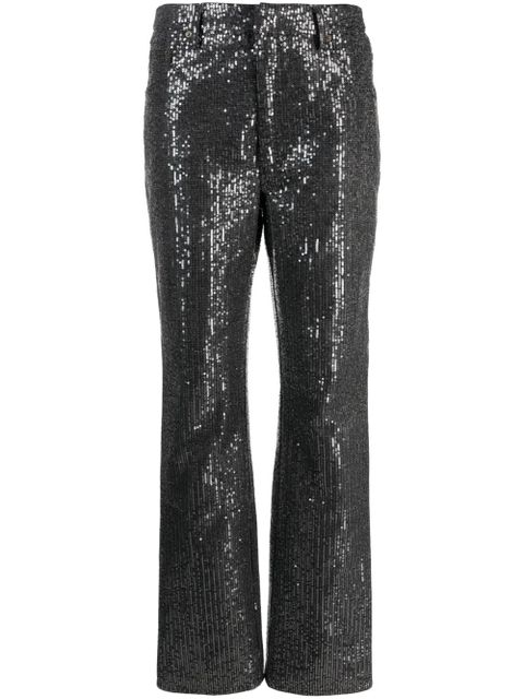 ROTATE BIRGER CHRISTENSEN high-waisted sequin-embellished jeans - Black - zdjęcie produktu nr 1