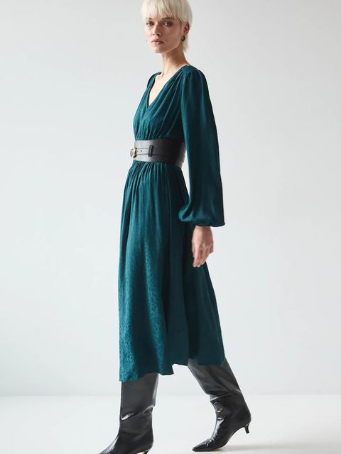 Medicine sukienka kolor zielony midi rozkloszowana - zdjęcie produktu nr 1