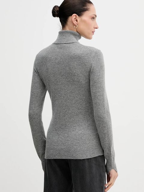 Sisley sweter z domieszką wełny damski kolor szary lekki z golfem 102HM2174 - zdjęcie produktu nr 2