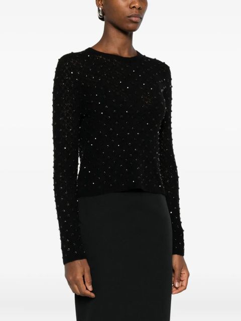 Max Mara beaded embellished top - Black