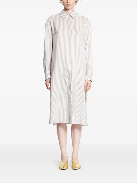 The Row Chihiro striped shirt midi dress - White - zdjęcie produktu nr 1
