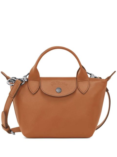 Longchamp Le Pliage Xtra XS leather tote bag - Brown - zdjęcie produktu nr 1