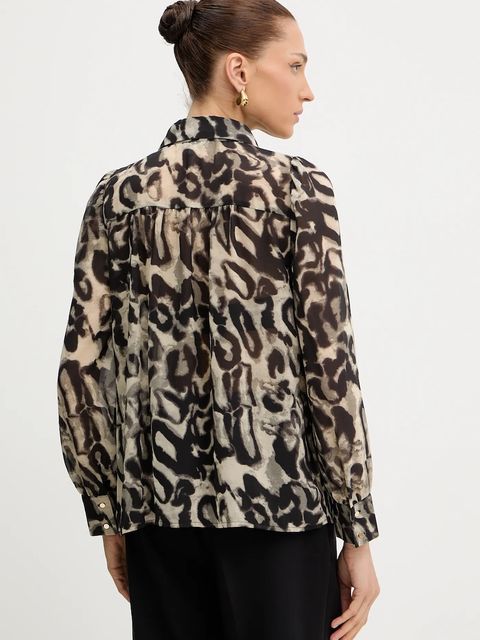 Morgan koszula damska kolor czarny regular z kołnierzykiem klasycznym CHLEO