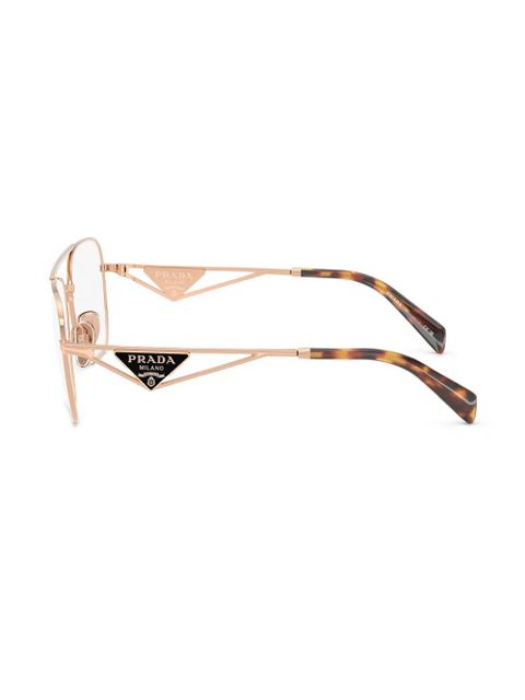 Prada Eyewear enamel logo glasses - Gold