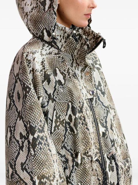 Essentiel Antwerp snakeskin-effect balloon-sleeve trench coat - Green