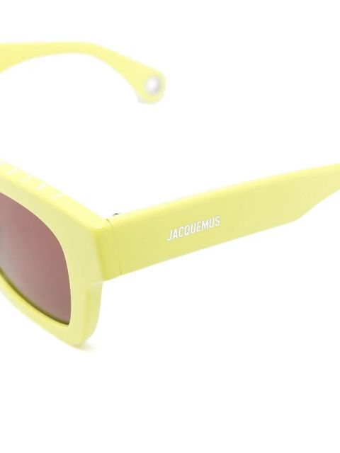 Jacquemus square-frame tinted sunglasses - Yellow