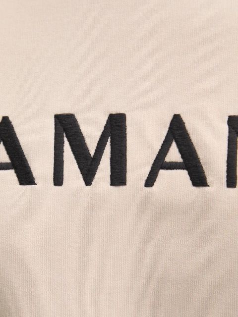 La Mania bluza bawełniana damska kolor beżowy z aplikacją CHILL