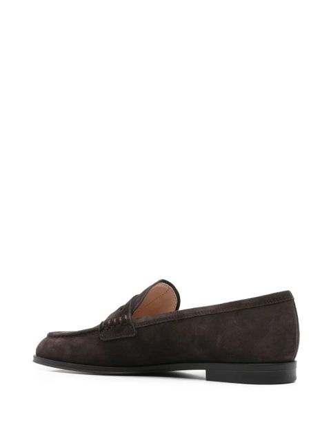 Gianvito Rossi Georgie penny-strap suede loafers - Brown - zdjęcie produktu nr 2