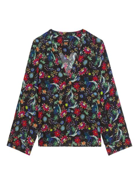 Zadig&Voltaire Torny V-neck floral blouse - Black - zdjęcie produktu nr 1