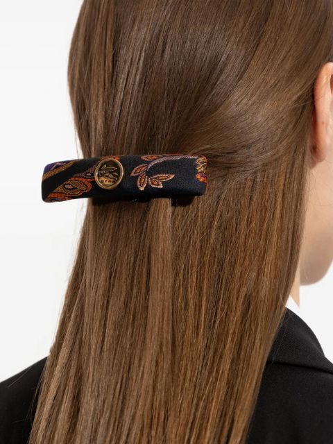 ETRO paisley logo hair clip - Black