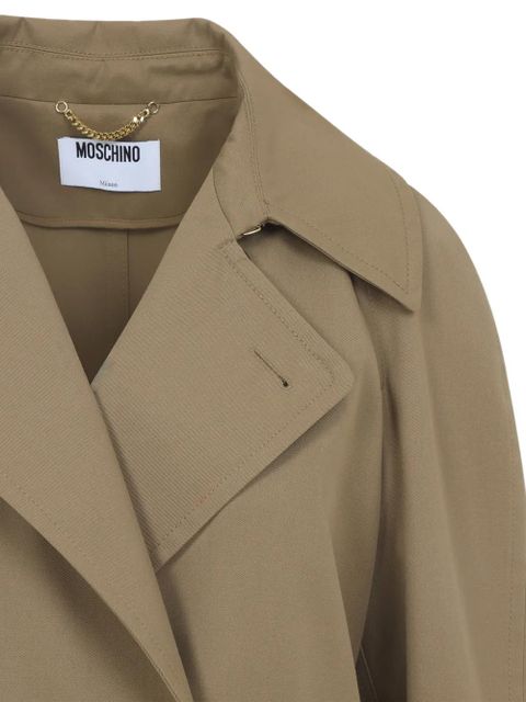 Moschino belt buckled coat - Brown