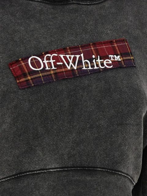 Off-White Bookish logo-patch hoodie - Grey