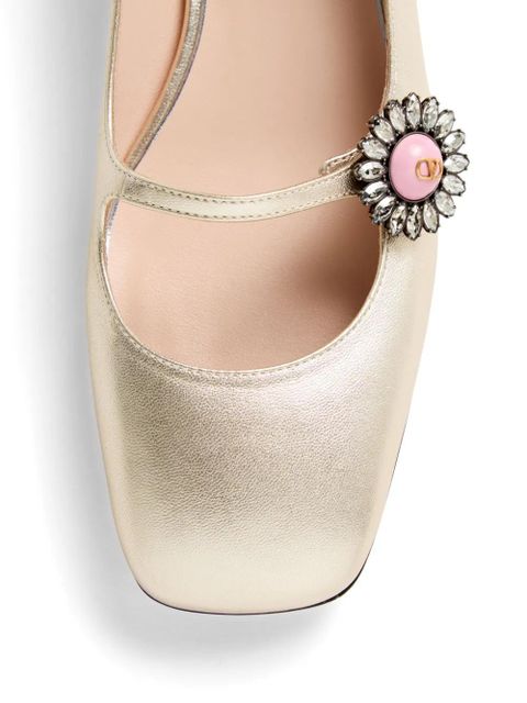 Valentino Garavani 20mm Mary Jane ballerina shoes - Gold