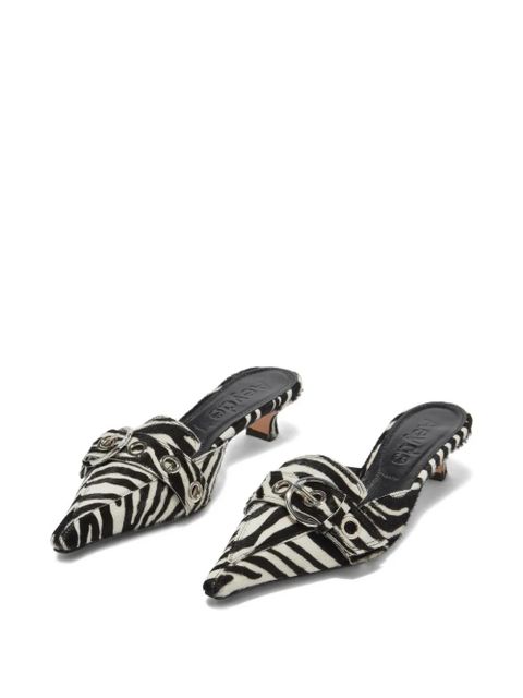 Aeyde 35mm Danielle zebra-print pointed mules - Black - zdjęcie produktu nr 2
