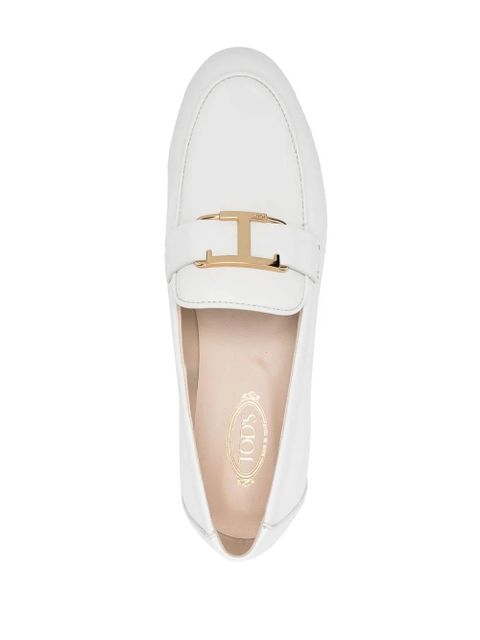 Tod's T-logo leather loafers - White