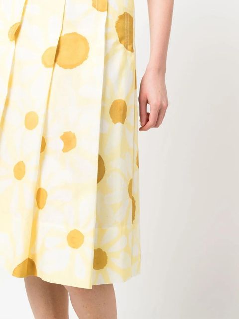 Marni spot-print pleated skirt - Yellow