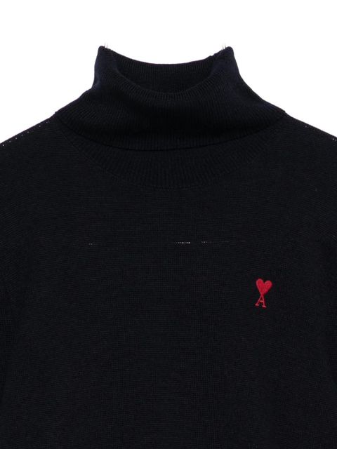 AMI Paris heart-logo turtleneck sweater - Black - zdjęcie produktu nr 2