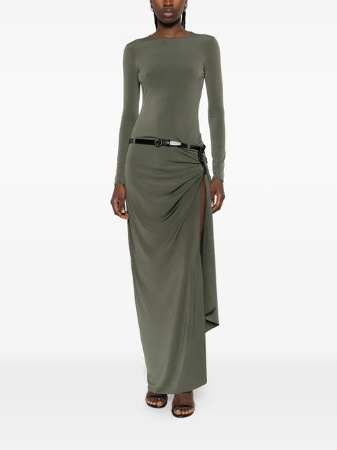 Coperni long-sleeve draped maxi dress - Green - zdjęcie produktu nr 2
